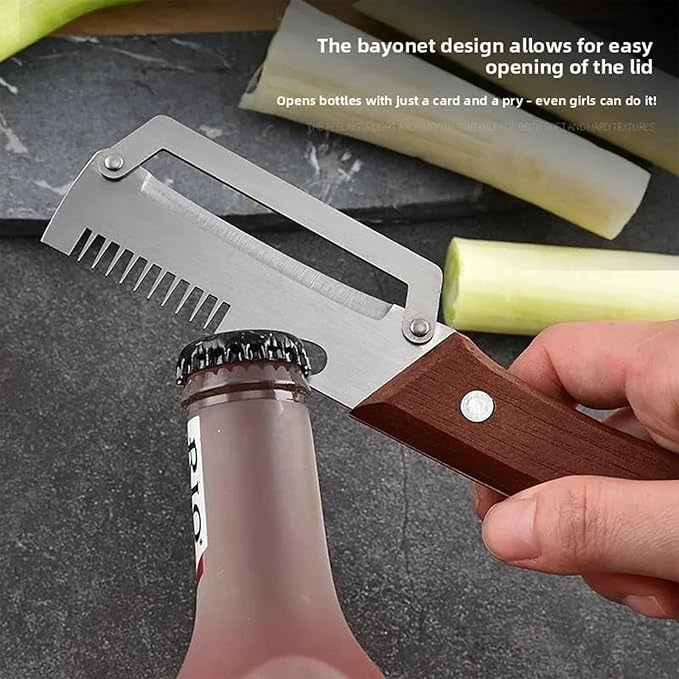 Roselli Wooden-Handled Stainless Steel Shredder and Peeler, Stainless Steel - Image 9