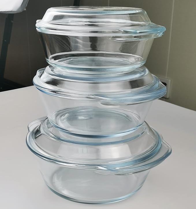 Casserole Baking Dish with 2 pcs, 1.5 QT large, Round with Handle and Lid - Image 6