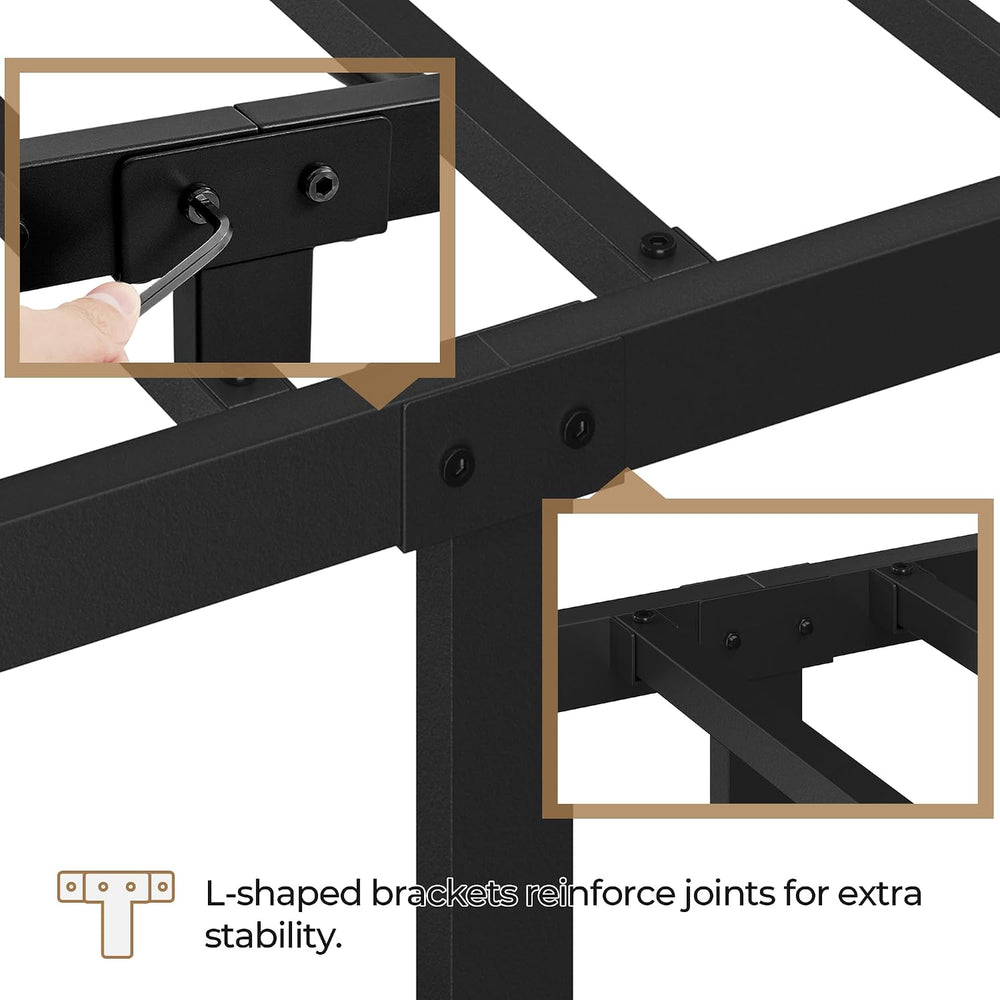 Yaheetech Full Metal Bed Frame with Victorian Vintage Headboard, Black