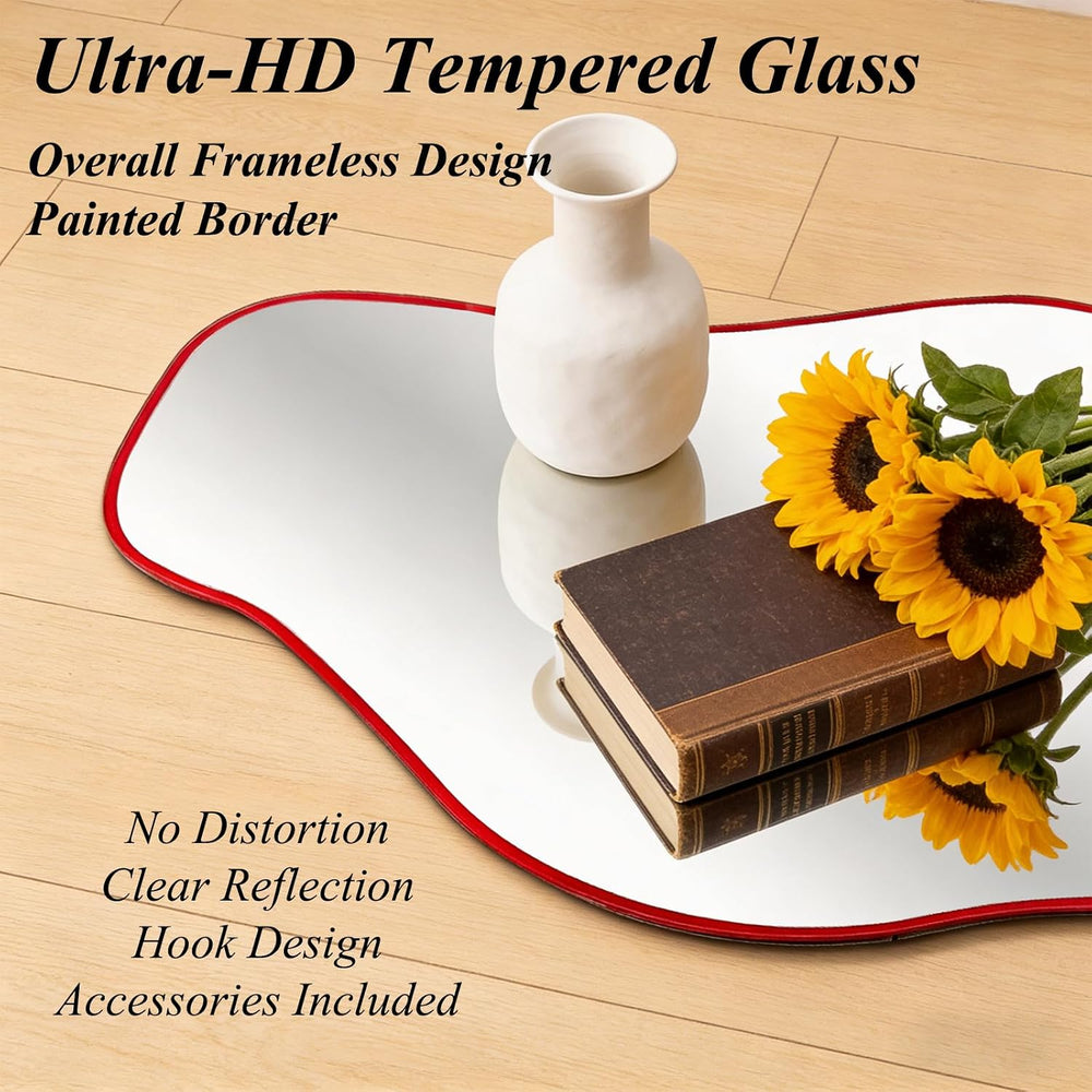54.5"x24" Irregular Wall Mirror, Asymmetrical Frameless Mirror
