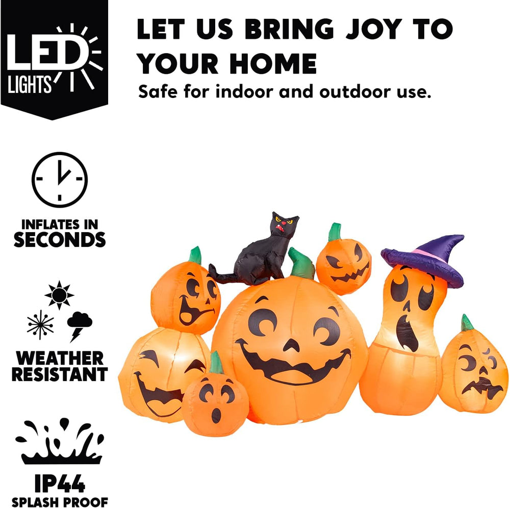 Joiedomi 6 FT Long Halloween Inflatable Outdoor Decorations, Pumpkin Blow Up ...