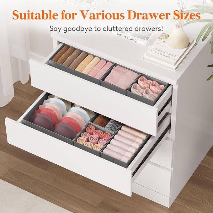 Lifewit 16 Pack Drawer Organizer, Dresser Underwear Drawer Organizer Bins - Image 4