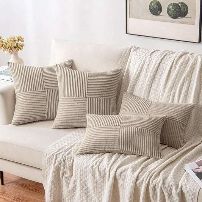 MIULEE Light Brown Decorative Throw Pillow Covers 16x16 Inch - Image 4