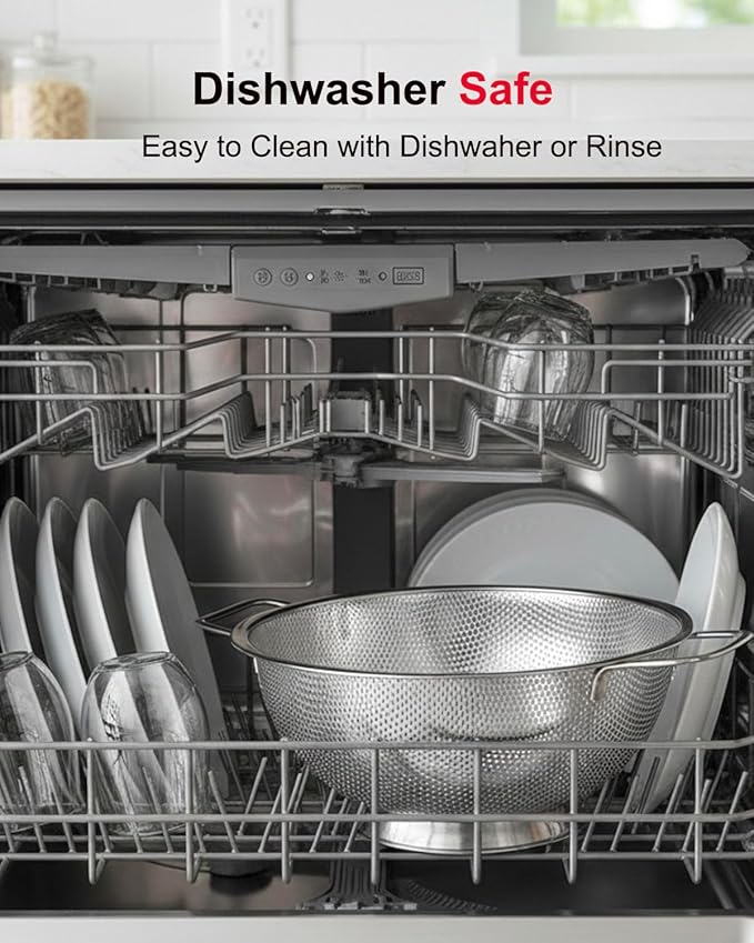 5-Quart Colander for Kitchen, Stainless Steel Colander - Image 6