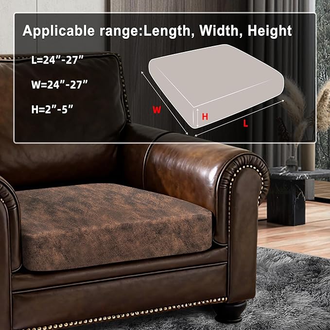 Leather Look Couch Cushion Covers Sofa Seat Slipcovers Sets Couches Furniture - Image 3