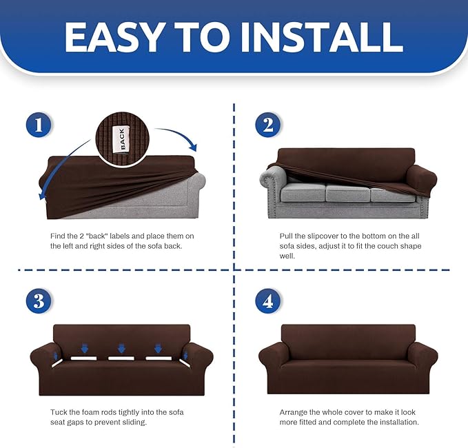 KEKUOU Stretch Single Sofa Slipcover 1 Piece Couch Sofa Cover Furniture - Image 4