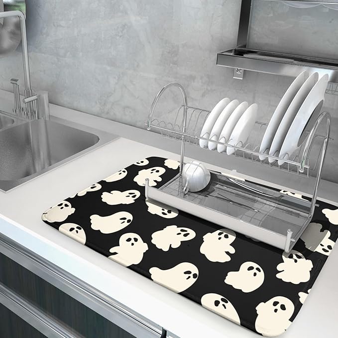Halloween Ghost Dish Drying Mat 16X18 Inch Spooky Halloween Drying Mat - Image 5