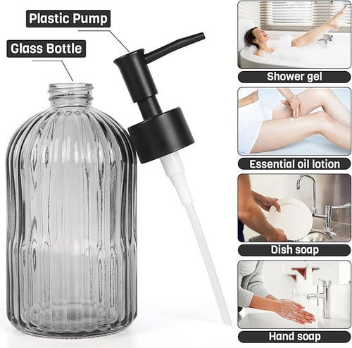 2 Pack 11oz Glass Soap Dispenser - Image 2