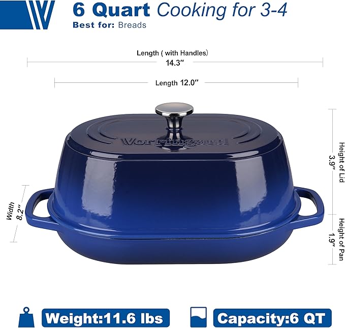 VORRINGARD Enameled Cast Iron Dutch Oven Pot