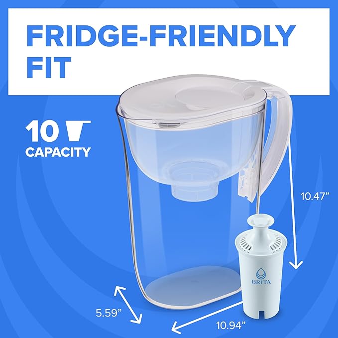 Brita 10 Cup Water Filter Pitcher, Copper and More, Includes 1 Brita Plus Filter - Image 7
