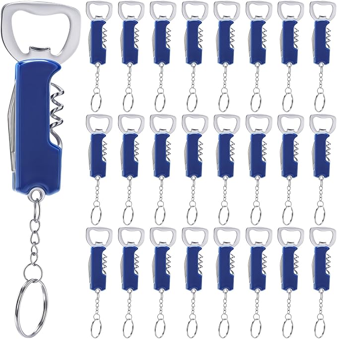 Ziliny 24 Pcs Bottle Opener Keychain Bulk Wine Bottle Beer Opener Keychain by Ziliny