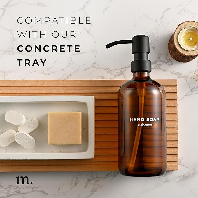 MaisoNovo Soap Dispenser 2-Piece Set | 16.9oz Amber Bottles - Image 8