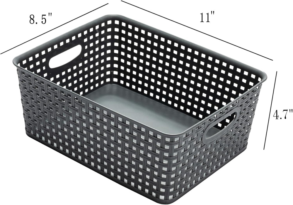 Eslite Plastic Storage Baskets for Organizing,11"X8.5"X4.7",Pa...