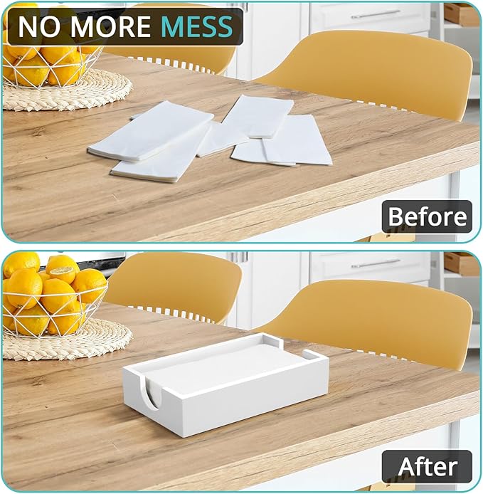 Napkin Holder for Bathroom, Wooden Guest Towel Holder Tray for Bathroom - Image 4