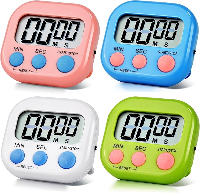 4 Pack Digital Kitchen Timer Magnetic Digital Timer by Unknown