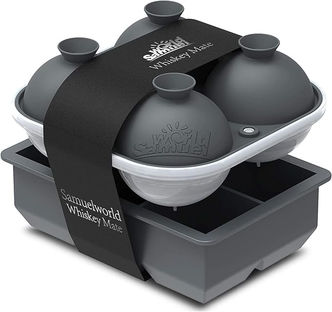 Samuelworld Large Silicone Premium Ice Trays, 2 Inches Big Cubes & 2.5 Inches by Samuelworld