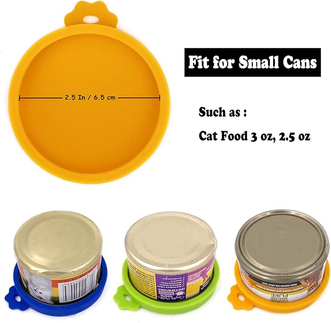 Comtim 3 Pack Cat Food Can Lids, Silicone Small Pet Food Can Lids Covers - Image 2