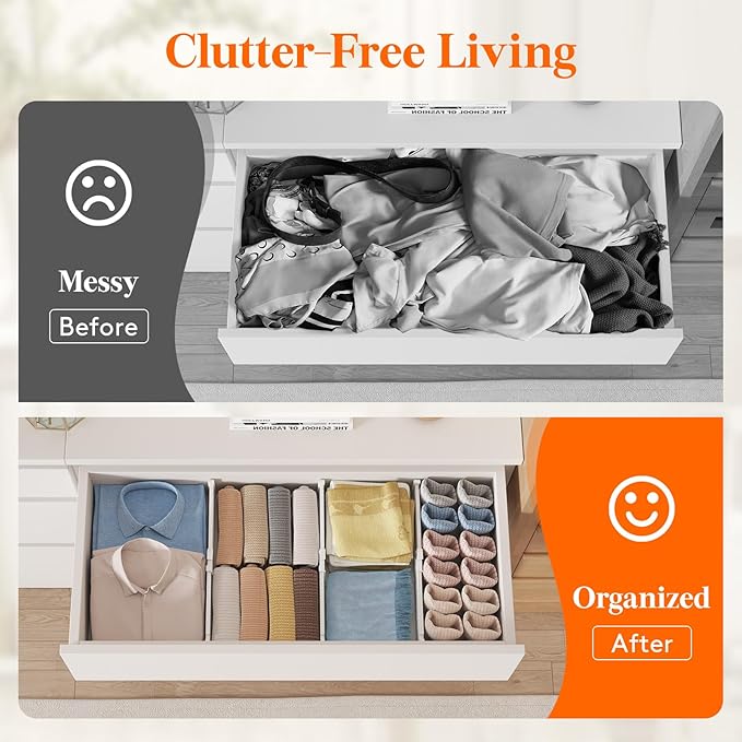 Lifewit 4" Tall 9 Pack Drawer Dividers, 27-42cm/10.5-16.5" Expandable Drawer - Image 8