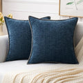 MIULEE Pack of 2 Couch Throw Pillow Covers 16x16 Inch Dark Blue Farmhouse by MIULEE
