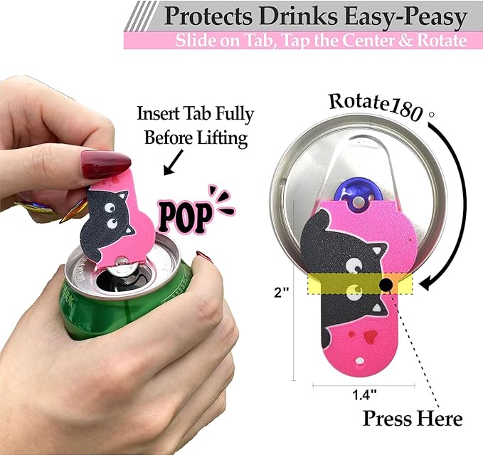 Soda Can Tab Opener Mini Soda Can Cover Easy Tab Opener and Drink Protector - Image 2