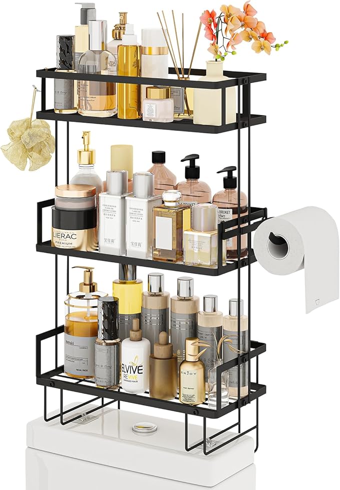 Godboat Bathroom Organizers and Storage, 3-Tier Wall Shelves, Over Toilet Rack - Image 8