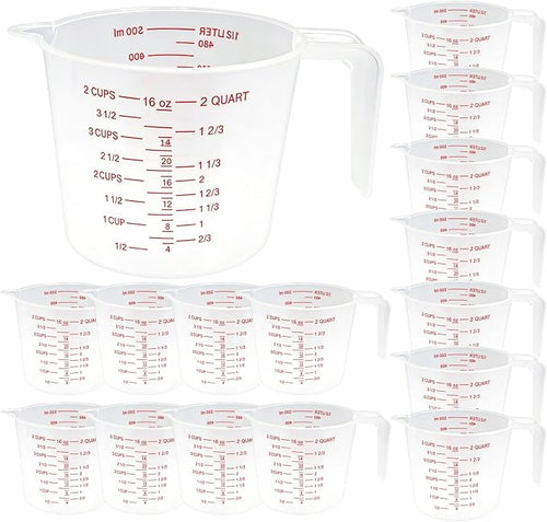 16 Pcs 2 Cup Capacity Plastic Measuring Cup, 16 Oz/500 ml Clear Graduated by Unknown