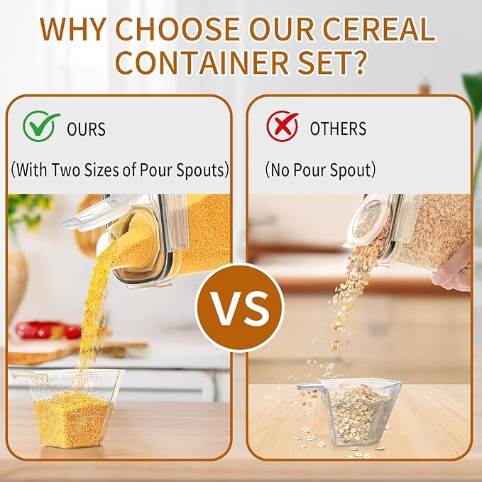 Cereal Containers Storage Set, Cereal Dispensers - Image 6