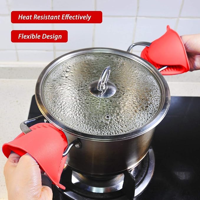 2 Pairs Mini Oven Gloves Silicone Heat Resistant Cooking Pinch Mitts Potholder - Image 3
