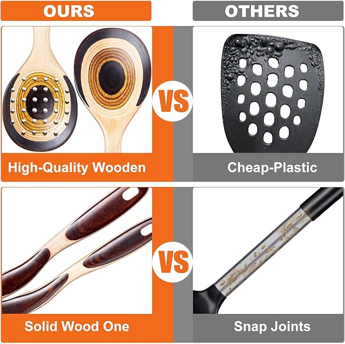 7Pcs Pakkawood Kitchen Utensils Set