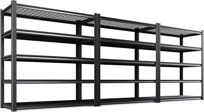 Set of 3 Garage Shelving-3000 lbs 5 Tier Storage Shelves, Adjustable Heavy Duty by Unknown