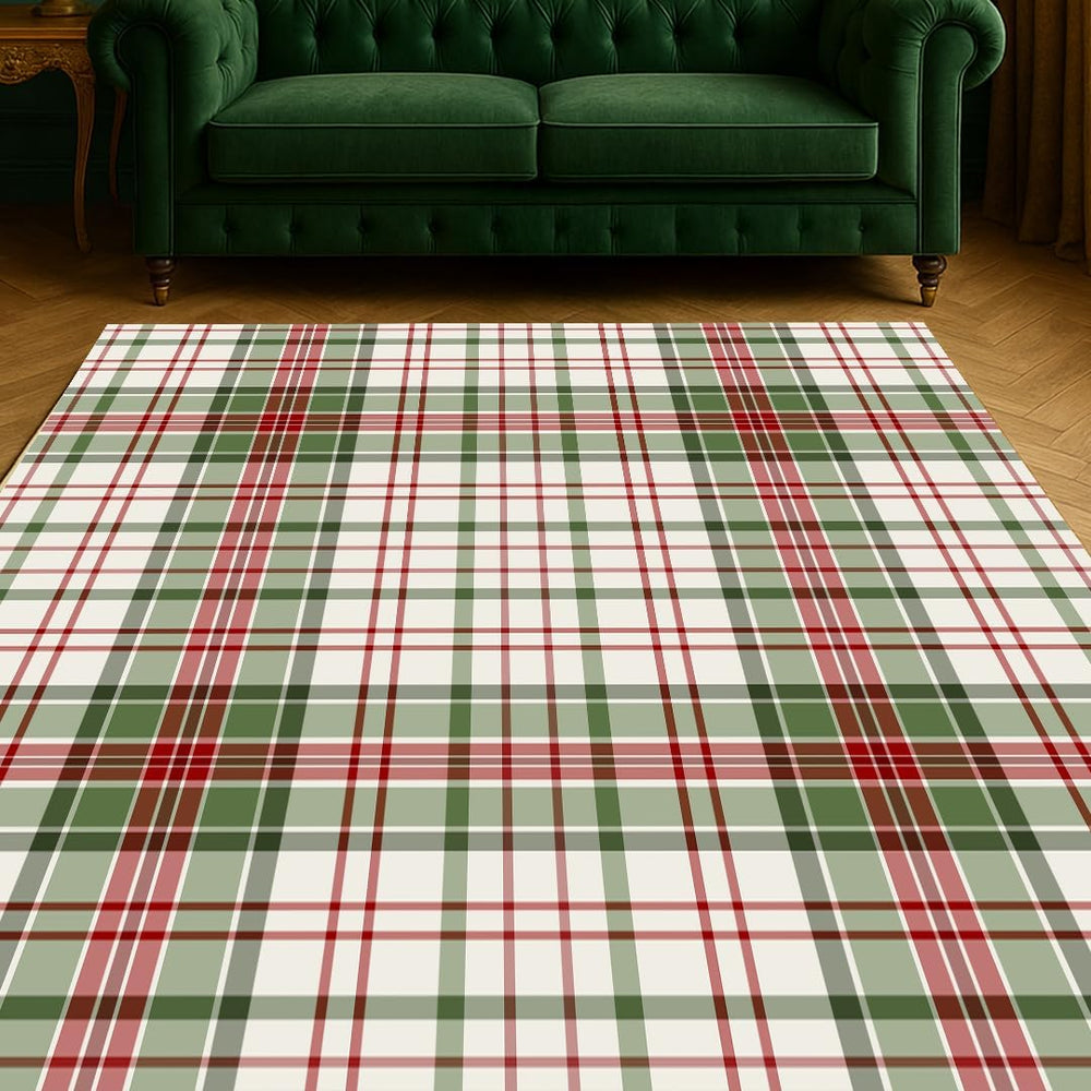 Muddy Mat® Plaid 5x7 Washable Area Rugs for Living Room, Bedroom & Dining...