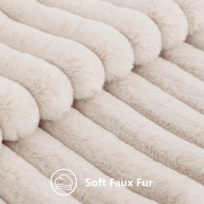 decorUhome Summer Cozy Faux Fur Throw Pillow Covers 16x16 Set of 2 Decorative - Image 2