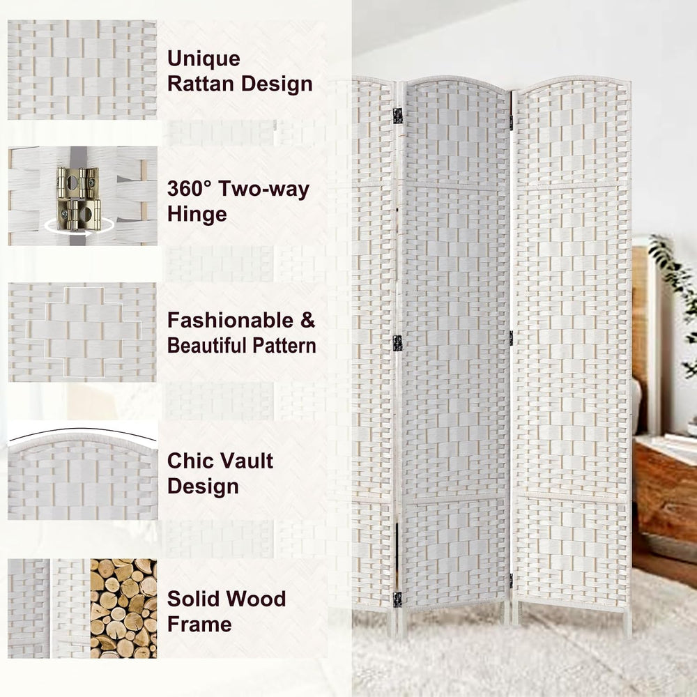 RHF Room Divider Panel,Partition Room Dividers,3Panel Privacy Screen,White
