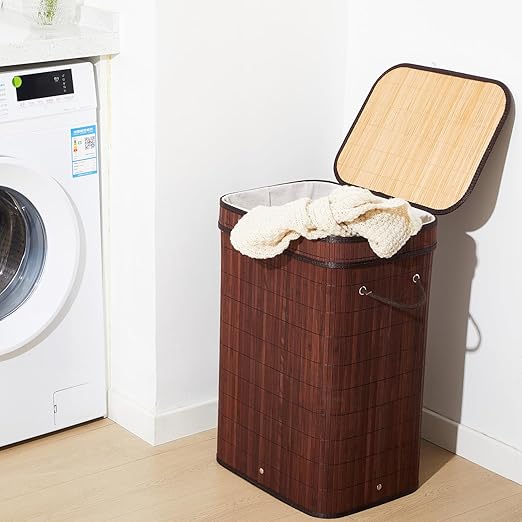 2 Pack 21 Gallon Bamboo Slim Trash Can - Image 7