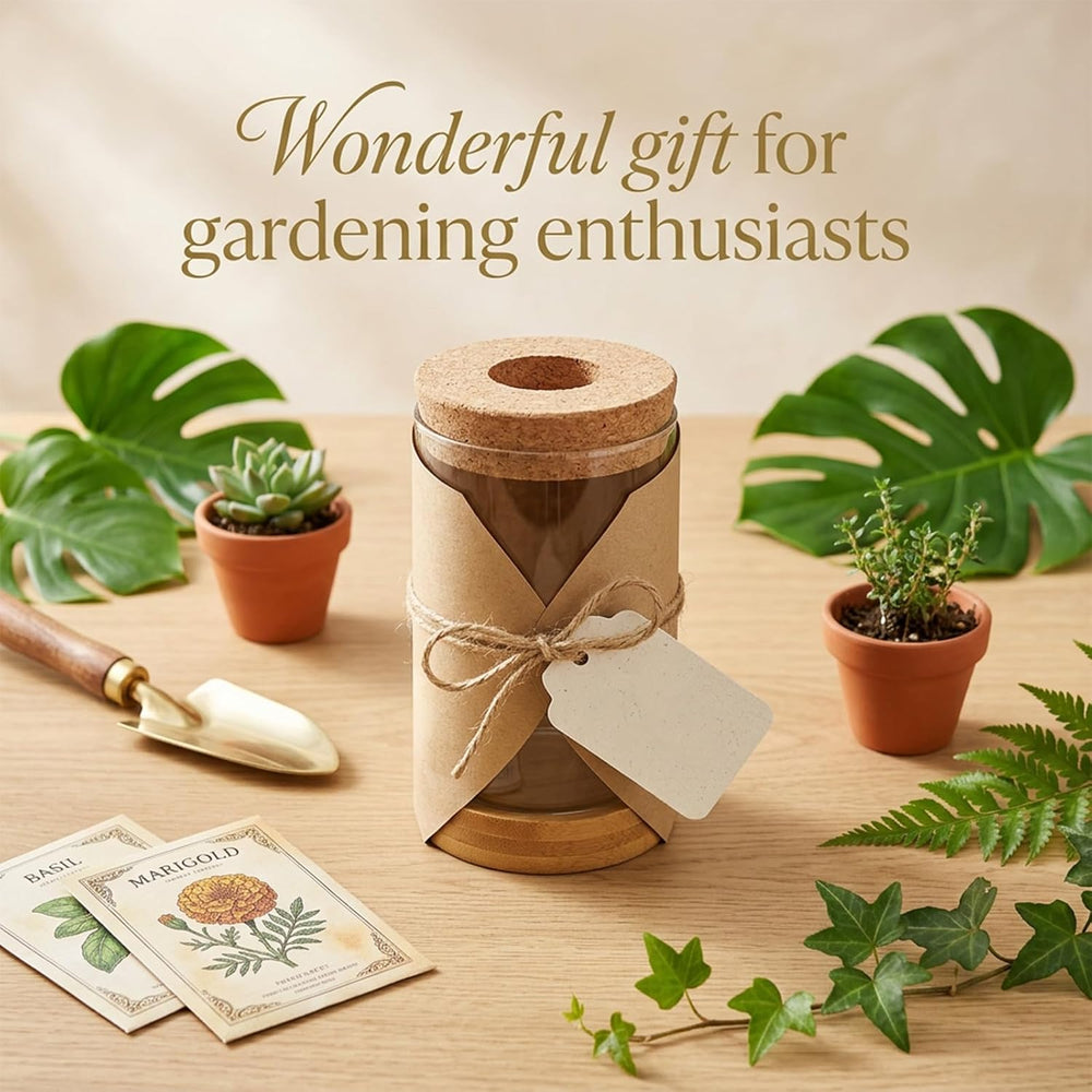 16 Pcs Propagation Vases with Bamboo Stand and Hole Lid, Glass Plant Propagat...