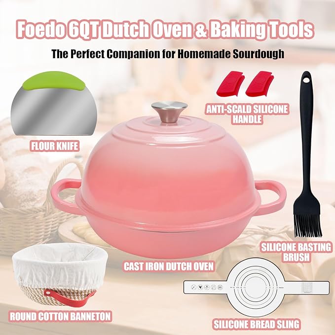 6QT Enameled Cast Iron Dutch Oven