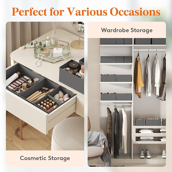 Lifewit 16 Pack Drawer Organizer, Dresser Underwear Drawer Organizer Bins - Image 8