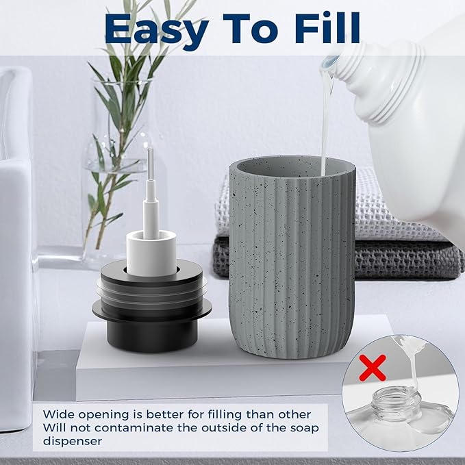 Ceramic Foaming Hand Soap Dispenser，12 oz Bathroom Soap Dispensers， Lotion - Image 3