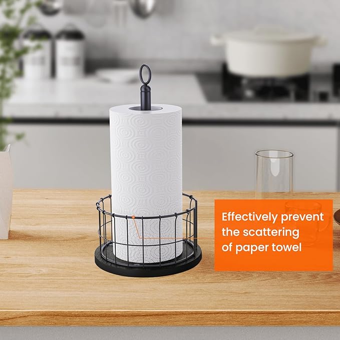Homode Paper Towel Holder Countertop, Free-Standing Paper Towel Rack - Image 2