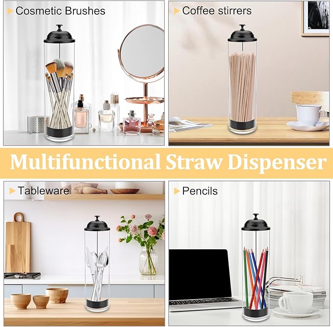 13.5 inch Straw Holder for Standard& Long Bended Size Drinking Straws, Acrylic - Image 5