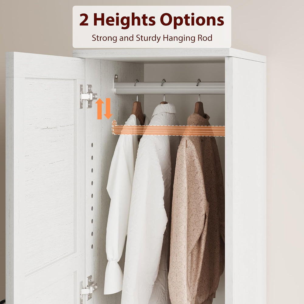 GarveeHome Armoire Wardrobe Closet with 2 Doors,72 in Wooden Wardrobe Cabinet...