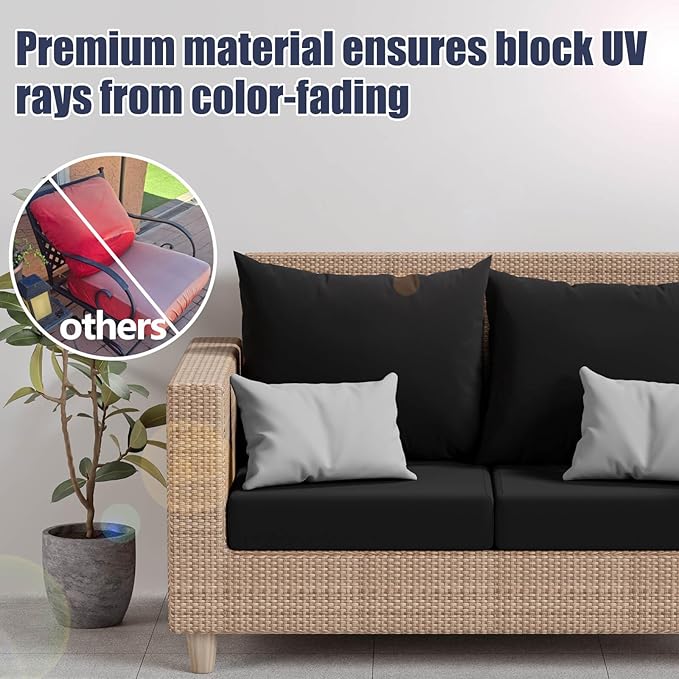 8Pcs Stretch Patio Cushion Covers, Outdoor Couch & Sofa Replacement Slipcovers - Image 3