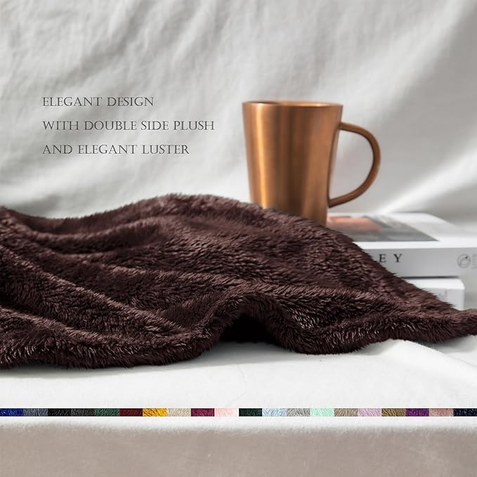 Exclusivo Mezcla Plush Fuzzy Fleece Bed Blanket Twin Size, Super Soft, Fluffy - Image 7