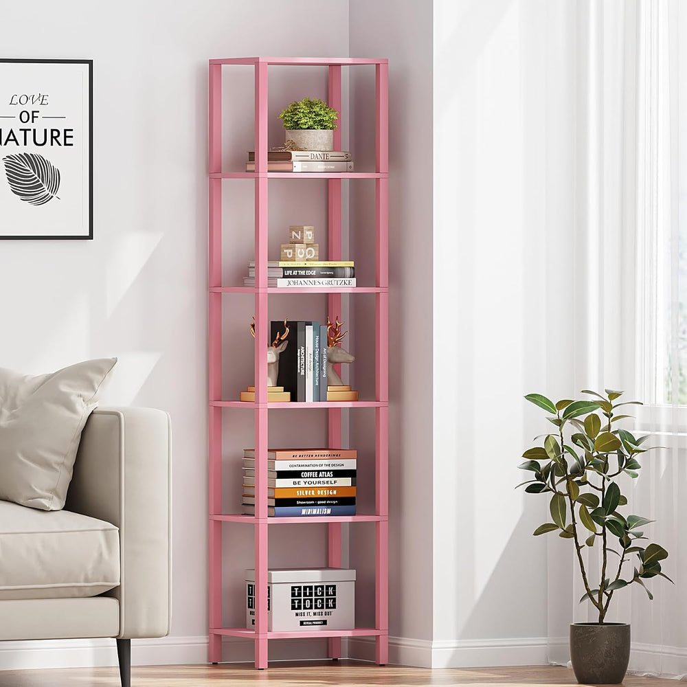 TUTOTAK Bookshelf, 6-Tier Tall Narrow Book Shelf for Small Space | 10.7 x 14....