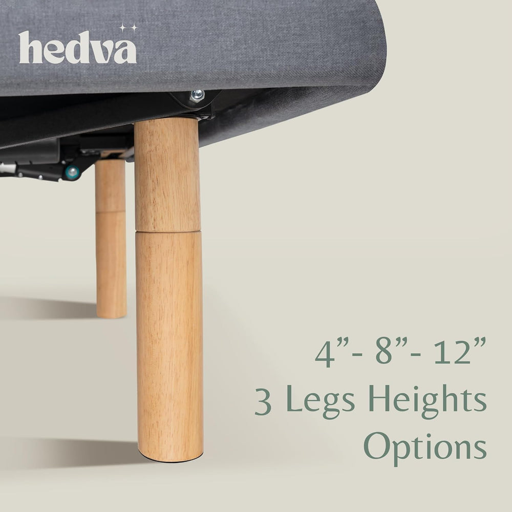 Hedva Queen Adjustable Bed Frame, Head & Foot Incline, Zero Gravity, Mass...