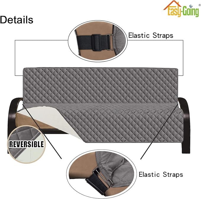 Easy-Going Futon Sofa Slipcover Reversible Sofa Cover Armless Cover Furniture - Image 3