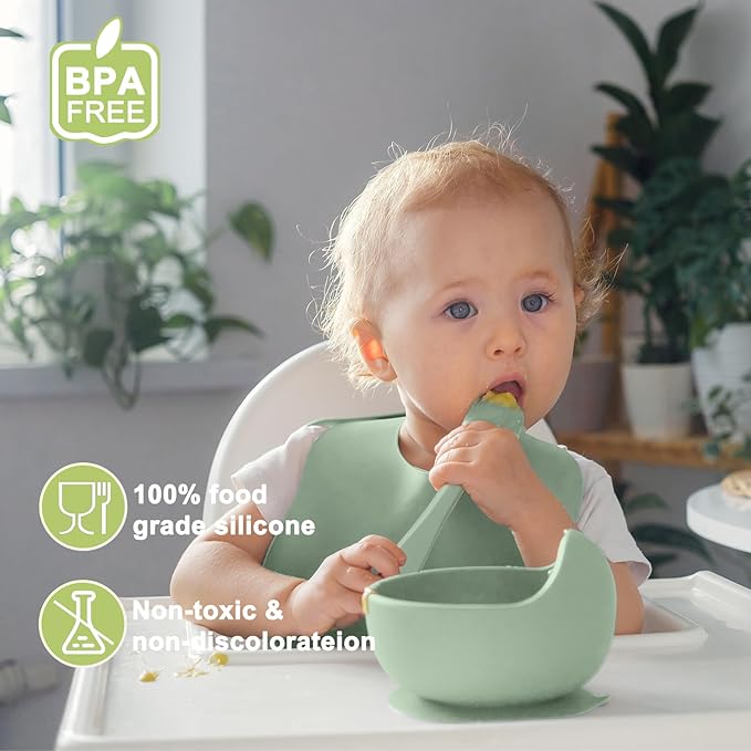 Silicone Baby Feeding Set | Baby Led Weaning Supplies Includes Suction Bowls - Image 2