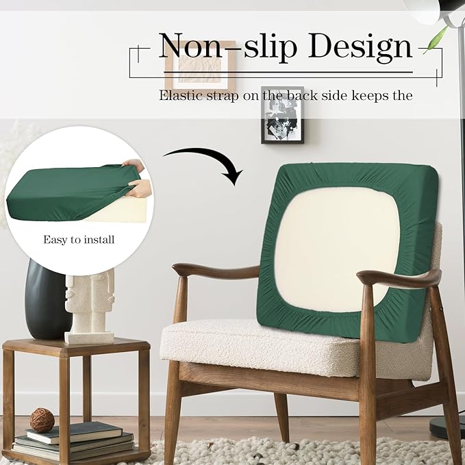 Newwiee Set of 4 Stretch Patio Cushion Covers Sofa Couch Seat Chair Slipcovers - Image 4