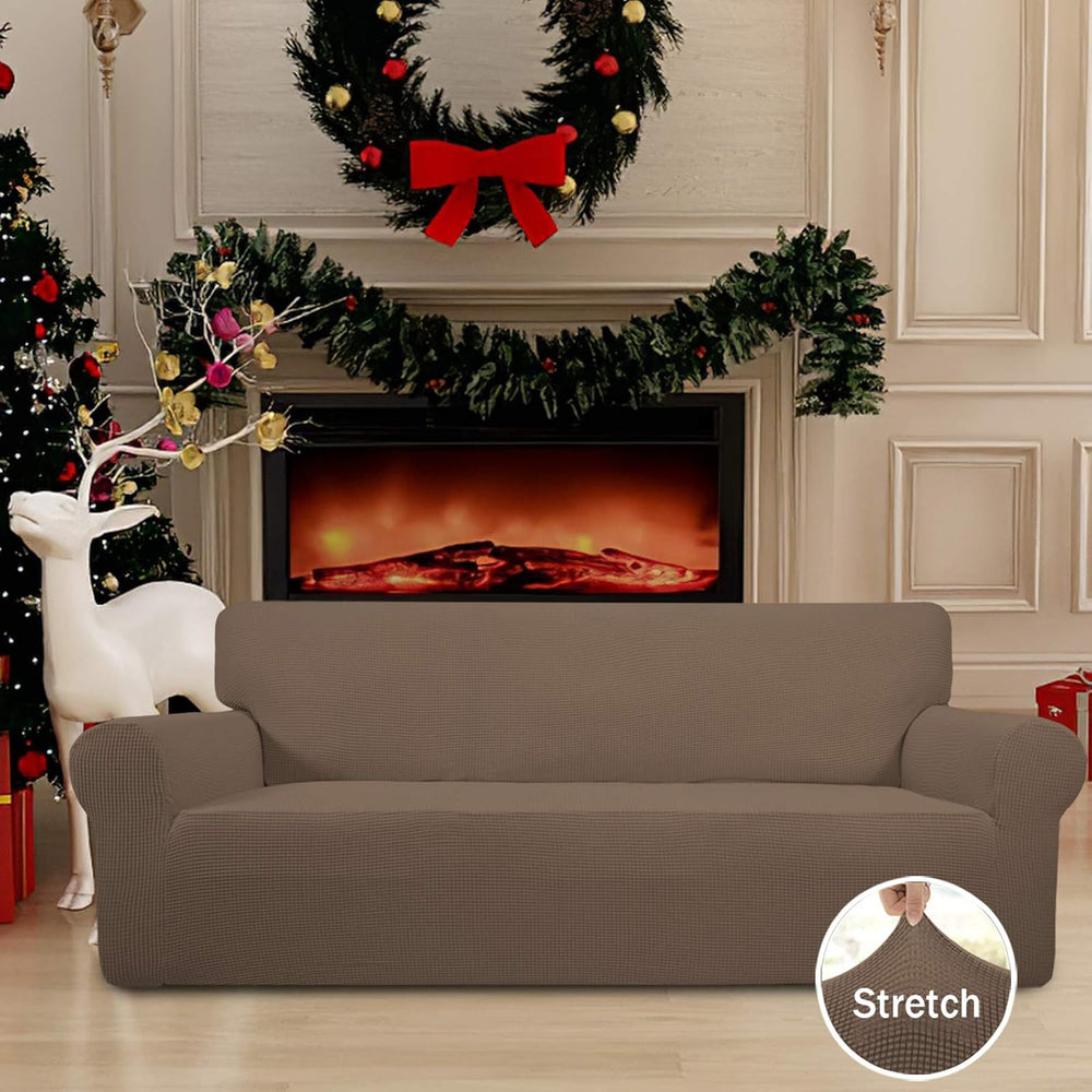 Easy-Going Stretch Oversized Sofa Couch Slipcover Washable Brown