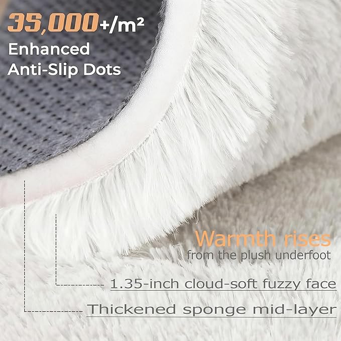 5x8 Area Rug for Living Room: Fluffy Shag Soft Washable Rugs Fuzzy Plush Indoor - Image 4